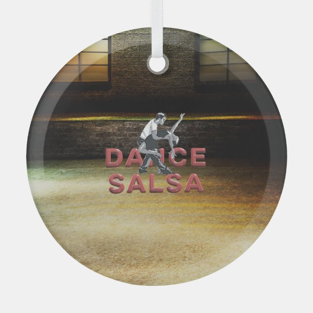 Ornamento de vidrio de Salsa de Baile TOP (Anverso)