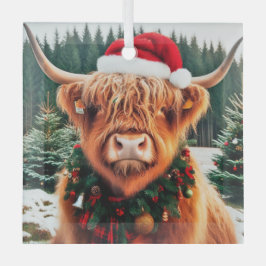 Ornamento de vidrio de vaca Highland