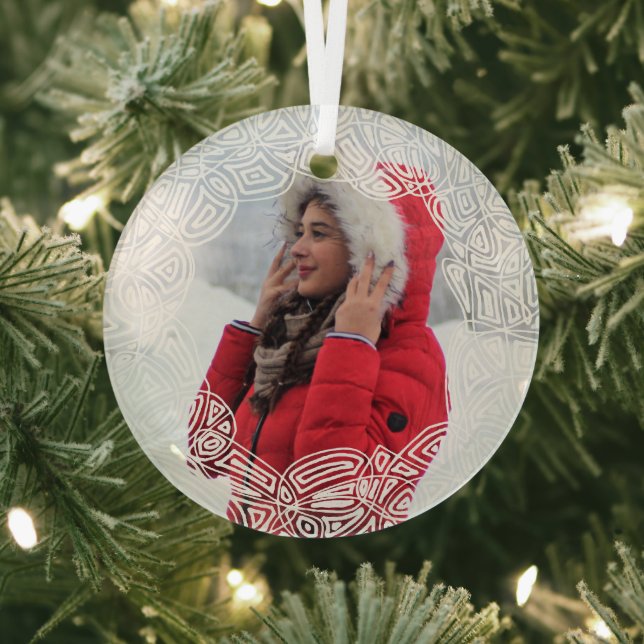 Ornamento de vidrio filigrí blanco (in situ)