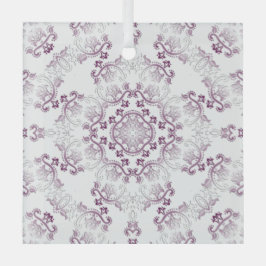 Ornamento de vidrio floreciente púrpura de Pompado