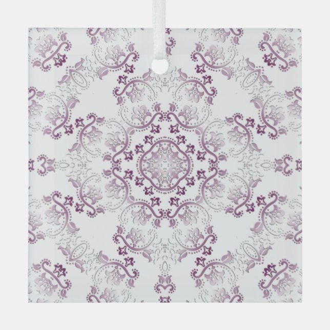 Ornamento de vidrio floreciente púrpura de Pompado (Anverso)