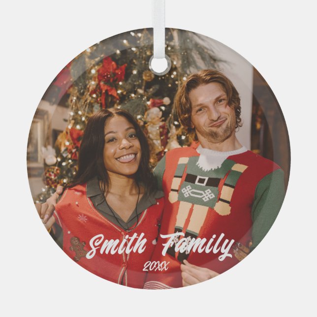 Ornamento de vidrio fotográfico - Crea tu propio d (Anverso)