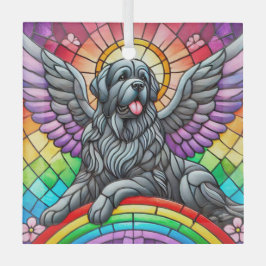 Ornamento de vidrio Gray Newfoundland Angel Suncat