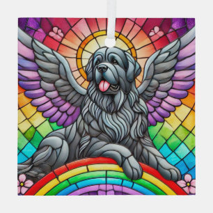 Ornamento de vidrio Gray Newfoundland Angel Suncat
