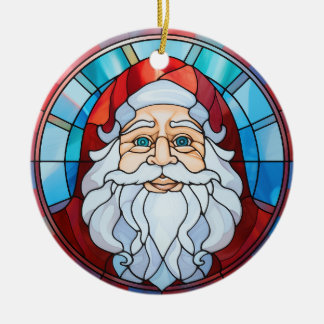 Ornamento de vidrio manchado para retrato de Santa