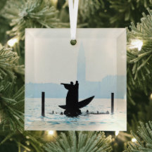 Ornamento de vidrio manual de orientación