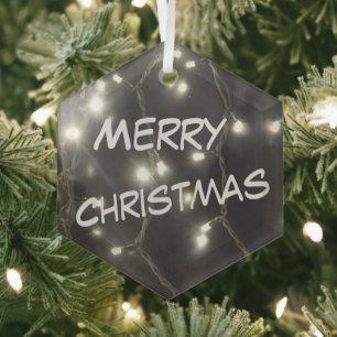 Ornamento de vidrio para Navidades con luces de pl