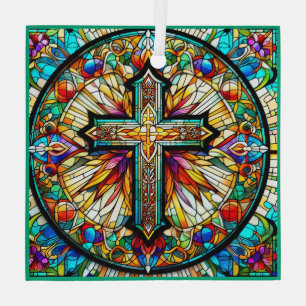 Ornamento de vidrio templado cruzado Suncatcher