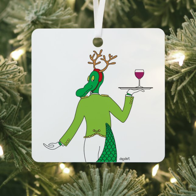 Ornamento de vino Gator Holiday (in situ)