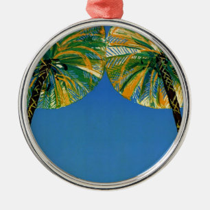 Ornamento de Vintage Palm Trees Cote D'Azur