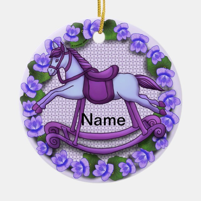 Ornamento de Violets Rocking Horse (Frente)
