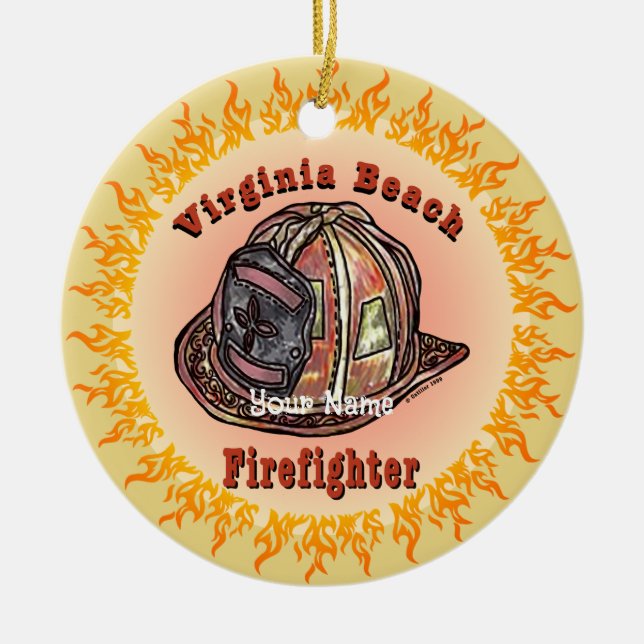 Ornamento de Virginia Beach Firefighter (Frente)