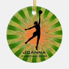 Ornamento de voleibol femenino personalizado