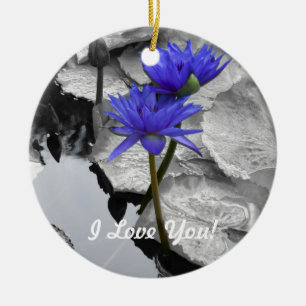 Ornamento de Water Lily Love "I Love You"