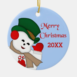 Ornamento de Waving Snowman Merry Christmas 20XX
