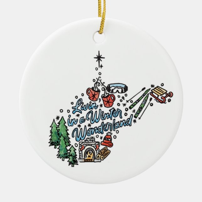 Ornamento de West Virginia Winter Wonderland (Frente)