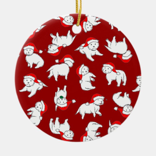 Ornamento de Westies del navidad (Frente)