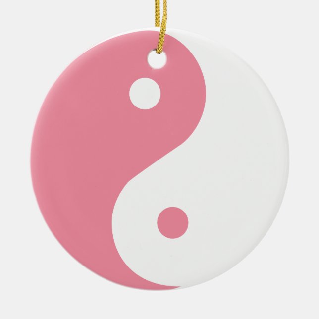 Ornamento de Yin y Yang rosa (Frente)