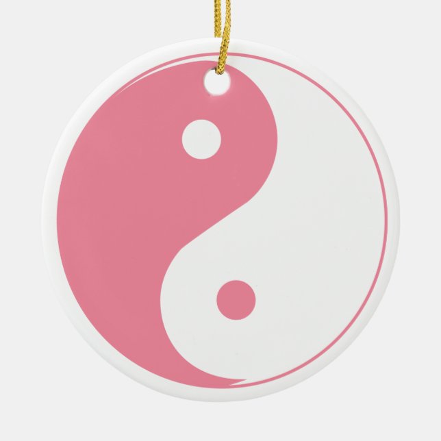 Ornamento de Yin y Yang rosado (Frente)