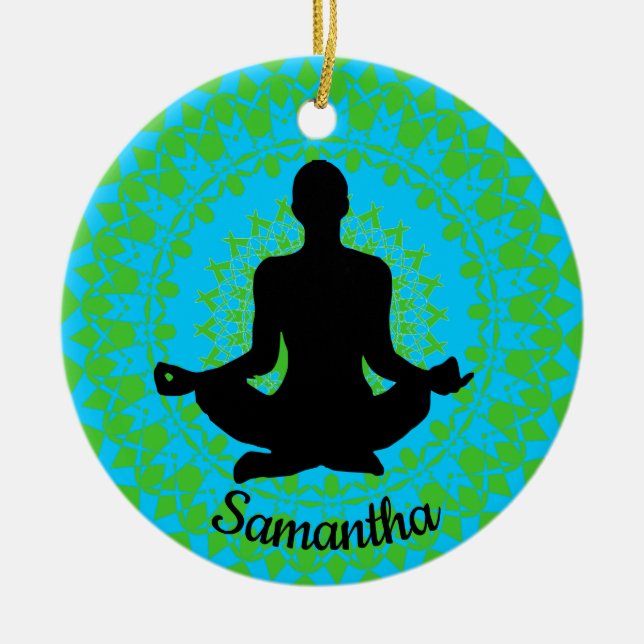 Ornamento de yoga personalizado (Frente)