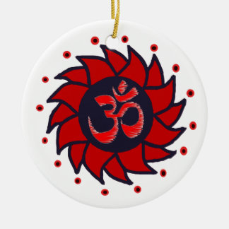 Ornamento de yoga y pingüino rojo