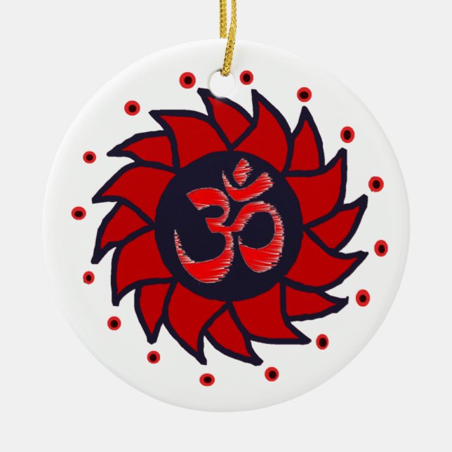 Ornamento de yoga y pingüino rojo (Frente)