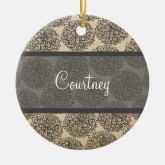 Ornamento de zinnia gris vintage