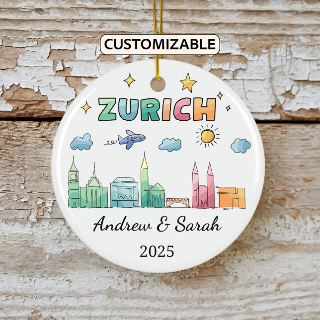 Ornamento de Zurich de Skyline personalizado, Suiz (Subido por el creador)