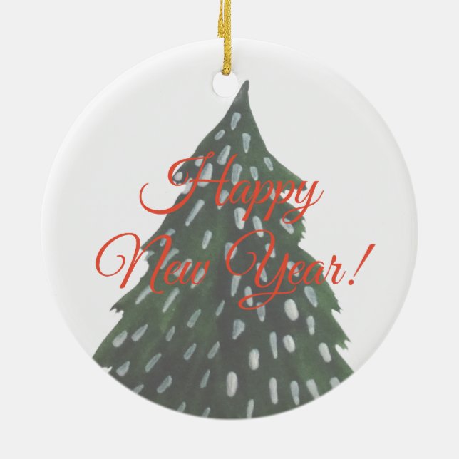 Ornamento decorativo de Año Nuevo Feliz (Atrás)