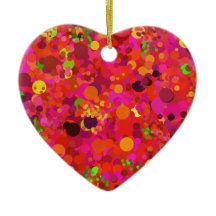 Ornamento decorativo Oro verde rojo y puntos rosad