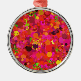 Ornamento decorativo Oro verde rojo y puntos rosad