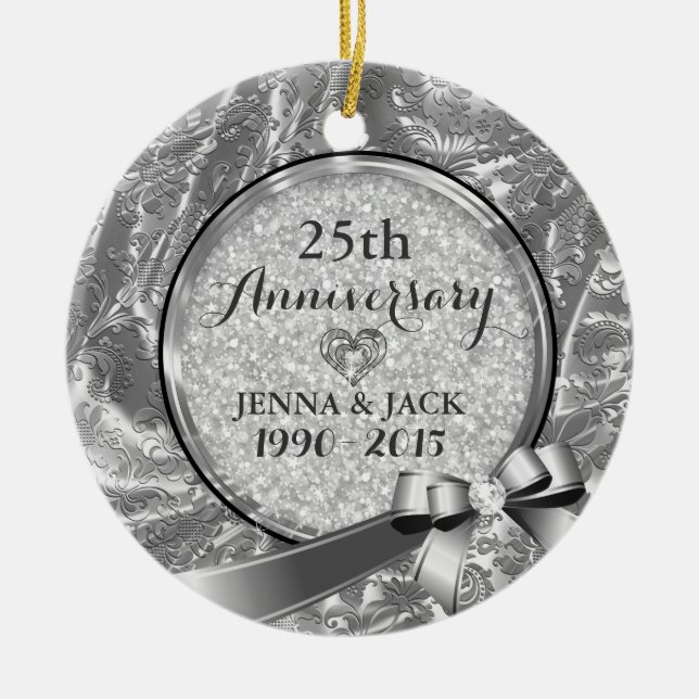 Ornamento del 25° aniversario Boda de Plata (Frente)