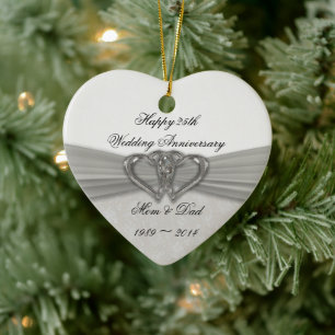Ornamento del 25° aniversario del Boda de Damask