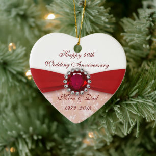 Ornamento del 40° aniversario del Boda de Damask