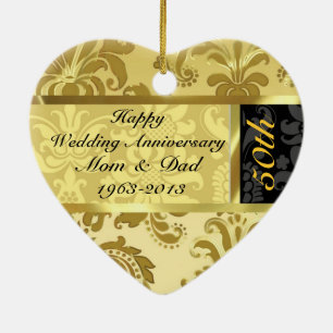 Ornamento del 50° aniversario del Boda Black & Gol