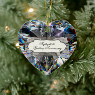 Ornamento del 60º aniversario de Diamond Heart Bod