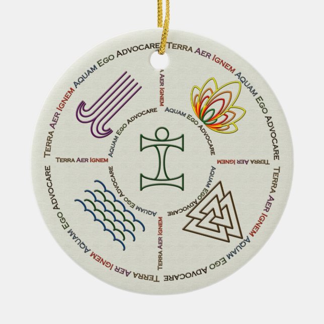 Ornamento del agua del fuego del aire de la tierra (Frente)