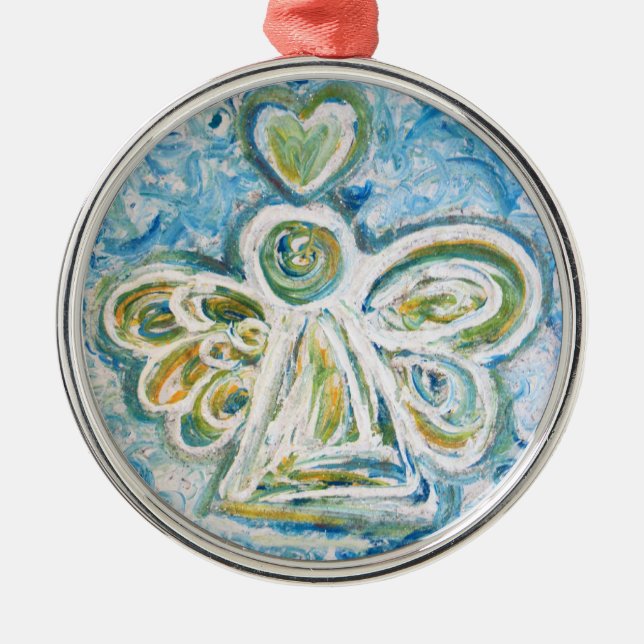 Ornamento del Ángel Azul Dorado (Frente)