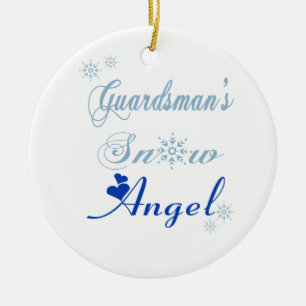 Ornamento del ángel de la nieve del soldado de la