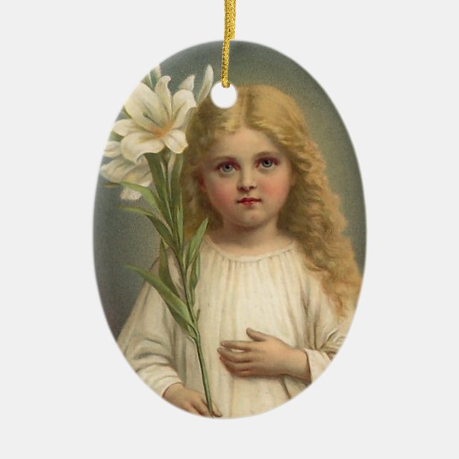 Ornamento del ángel de Pascua del vintage (Frente)