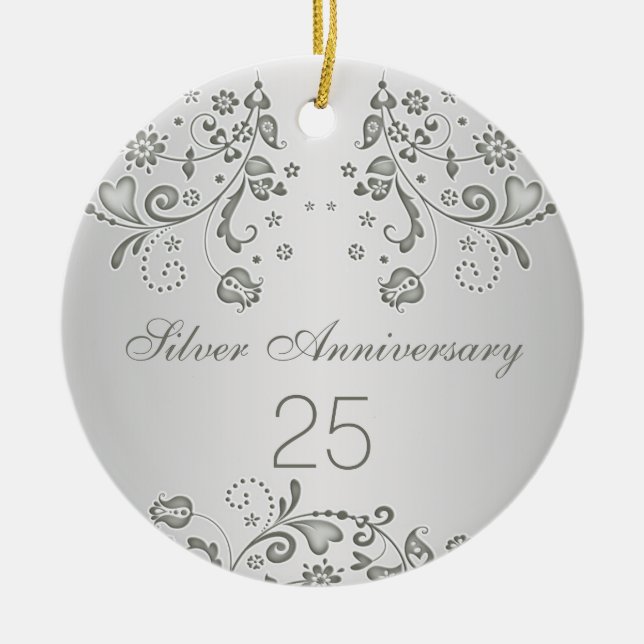 Ornamento del aniversario de boda de los remolinos (Frente)