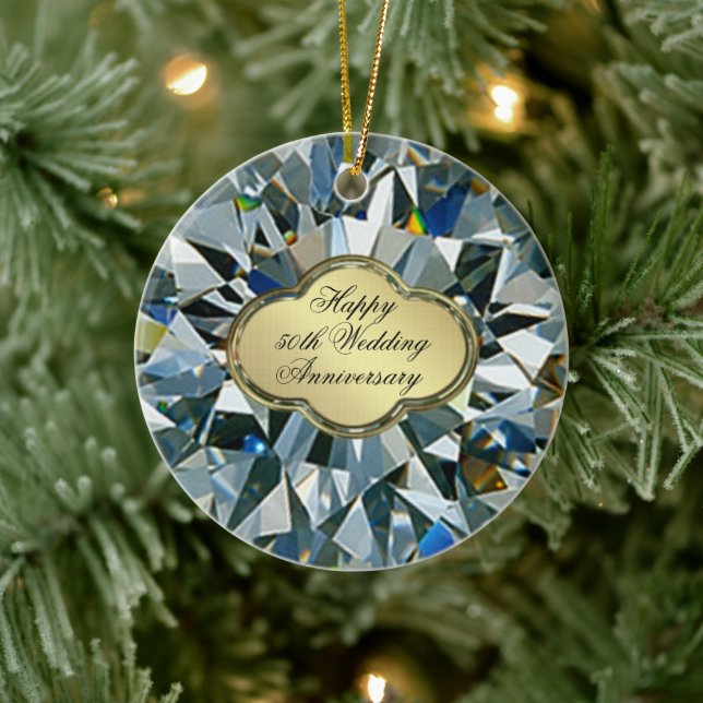 Ornamento del aniversario del Boda de Oro (Árbol)