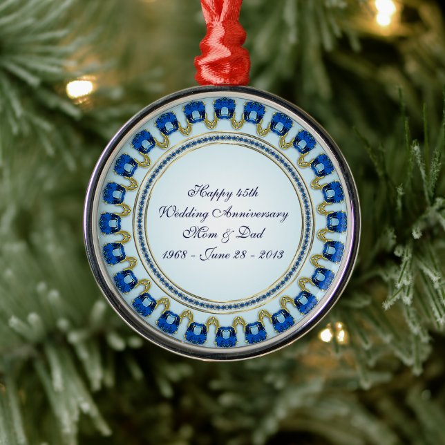 Ornamento del aniversario del Boda de Sapphire (Árbol)