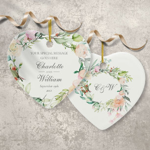 Ornamento del aniversario del Ornamento Boda Flora