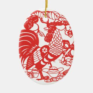 Ornamento del año 2017 del gallo de papel chino 2