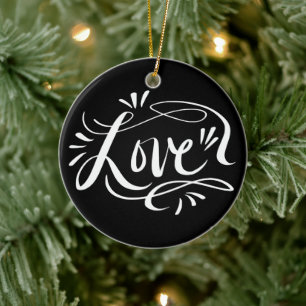 Ornamento del árbol de Navidad con letras de mano 