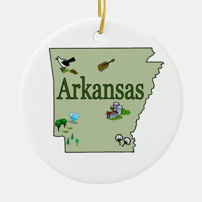 Ornamento del árbol de navidad de Arkansas (Frente)