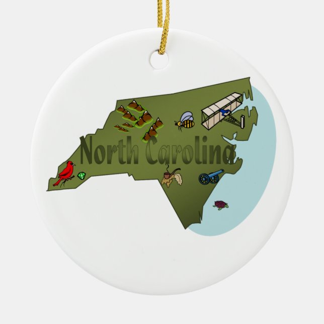 Ornamento del árbol de navidad de Carolina del (Frente)
