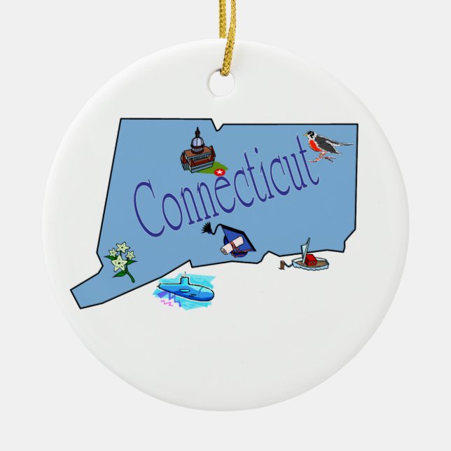 Ornamento del árbol de navidad de Connecticut (Frente)