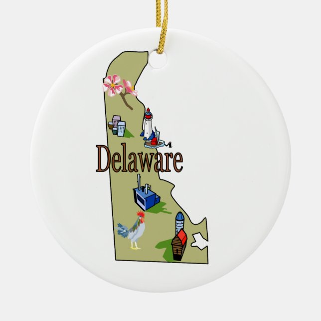 Ornamento del árbol de navidad de Delaware (Frente)
